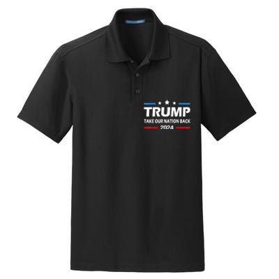 Take Our Nation Back Trump 2024 Election Pro Trump US Flag Dry Zone Grid Polo