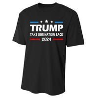 Take Our Nation Back Trump 2024 Election Pro Trump US Flag Performance Sprint T-Shirt