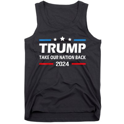 Take Our Nation Back Trump 2024 Election Pro Trump US Flag Tank Top