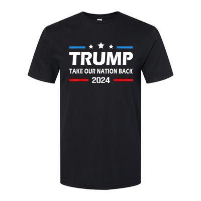 Take Our Nation Back Trump 2024 Election Pro Trump US Flag Softstyle CVC T-Shirt