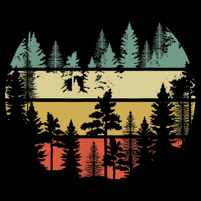 Trees Outdoors Nature Wildlife Retro Forest TShirt Backpack