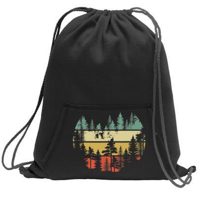 Trees Outdoors Nature Wildlife Retro Forest TShirt Sweatshirt Cinch Pack Bag