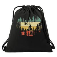 Trees Outdoors Nature Wildlife Retro Forest TShirt Drawstring Bag