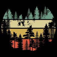 Trees Outdoors Nature Wildlife Retro Forest TShirt Drawstring Bag