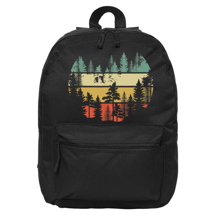 Trees Outdoors Nature Wildlife Retro Forest TShirt 16 in Basic Backpack