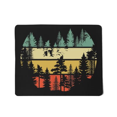 Trees Outdoors Nature Wildlife Retro Forest TShirt Mousepad