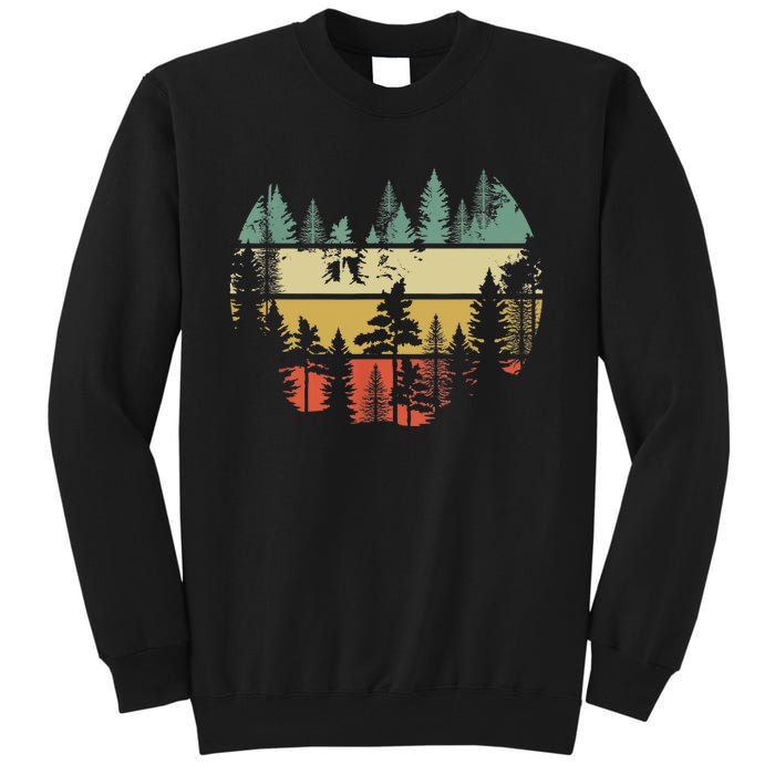 Trees Outdoors Nature Wildlife Retro Forest TShirt Tall Sweatshirt