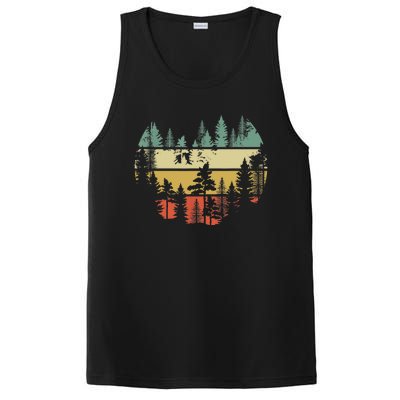 Trees Outdoors Nature Wildlife Retro Forest TShirt PosiCharge Competitor Tank