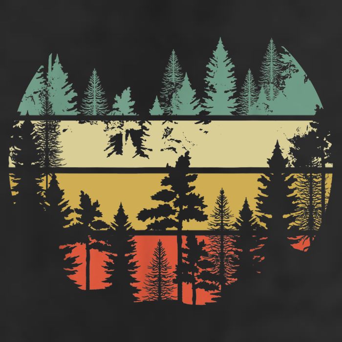 Trees Outdoors Nature Wildlife Retro Forest TShirt Hat