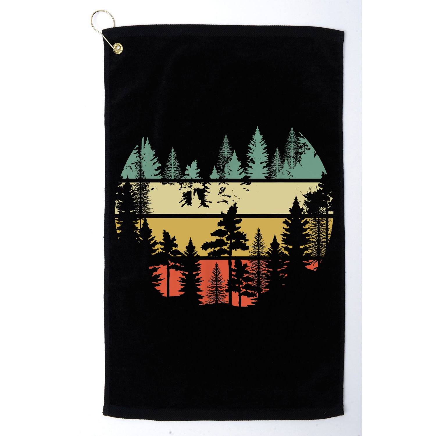 Trees Outdoors Nature Wildlife Retro Forest TShirt Golf Towel