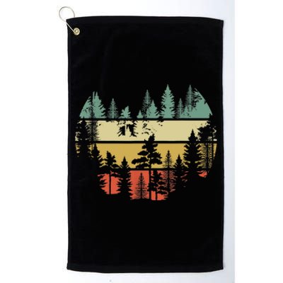 Trees Outdoors Nature Wildlife Retro Forest TShirt Platinum Collection Golf Towel