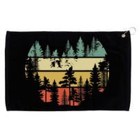 Trees Outdoors Nature Wildlife Retro Forest TShirt Grommeted Golf Towel