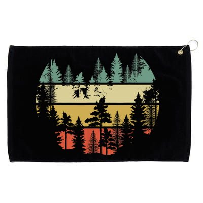 Trees Outdoors Nature Wildlife Retro Forest TShirt Grommeted Golf Towel