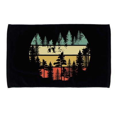 Trees Outdoors Nature Wildlife Retro Forest TShirt Microfiber Hand Towel