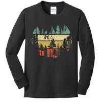 Trees Outdoors Nature Wildlife Retro Forest TShirt Kids Long Sleeve Shirt