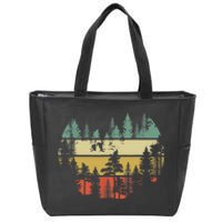 Trees Outdoors Nature Wildlife Retro Forest TShirt Zip Tote Bag