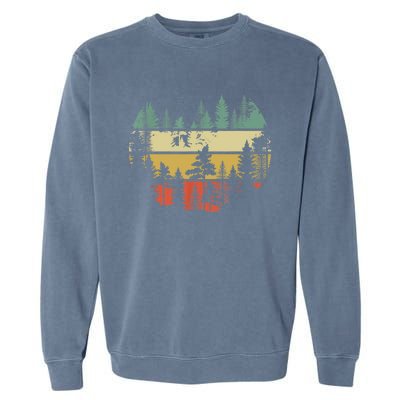 Trees Outdoors Nature Wildlife Retro Forest TShirt Garment-Dyed Sweatshirt