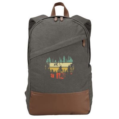 Trees Outdoors Nature Wildlife Retro Forest TShirt Cotton Canvas Backpack