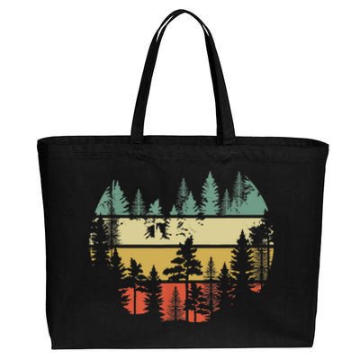 Trees Outdoors Nature Wildlife Retro Forest TShirt Cotton Canvas Jumbo Tote