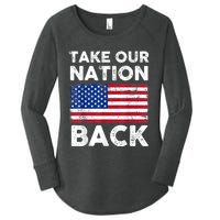 Take Our Nation Back Trump 2024 Election Pro Trump US Flag Women's Perfect Tri Tunic Long Sleeve Shirt