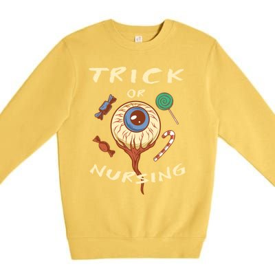 Trick Or Nursing Halloween Er Nurse Scary Emergency Nurse Gift Premium Crewneck Sweatshirt