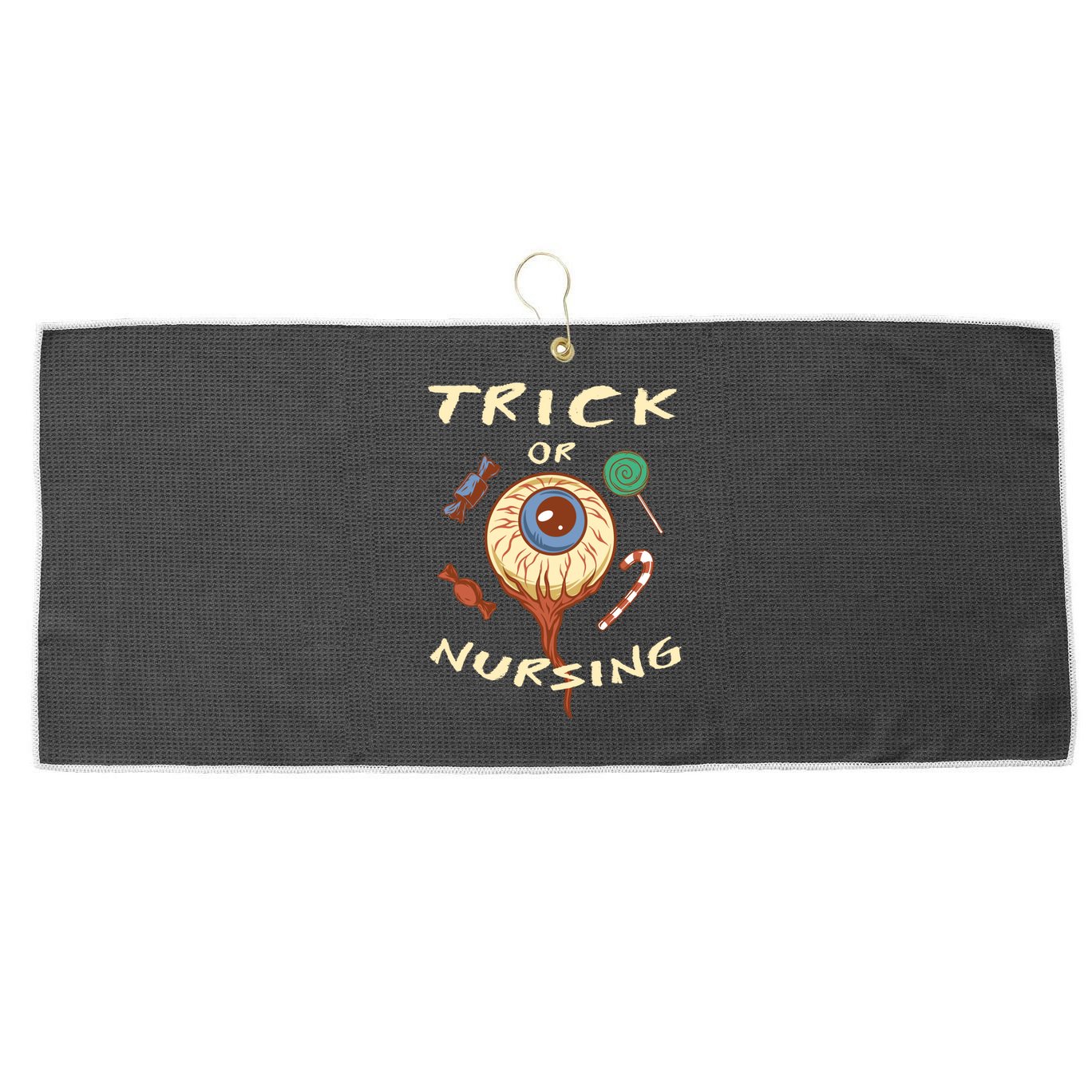 Trick Or Nursing Halloween Er Nurse Scary Emergency Nurse Gift Large Microfiber Waffle Golf Towel