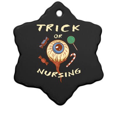 Trick Or Nursing Halloween Er Nurse Scary Emergency Nurse Gift Ceramic Star Ornament