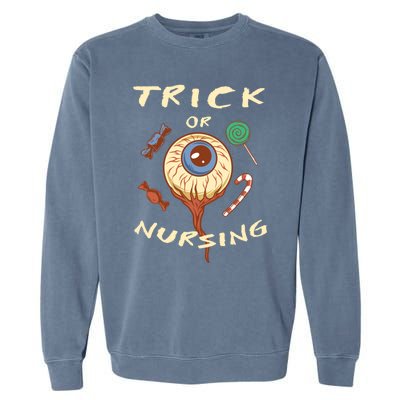 Trick Or Nursing Halloween Er Nurse Scary Emergency Nurse Gift Garment-Dyed Sweatshirt