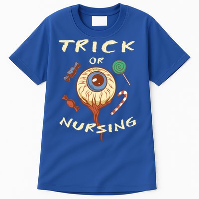 Trick Or Nursing Halloween Er Nurse Scary Emergency Nurse Gift Tall T-Shirt