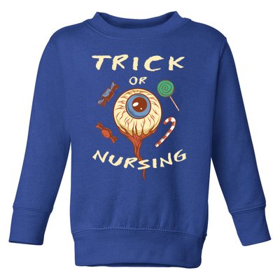 Trick Or Nursing Halloween Er Nurse Scary Emergency Nurse Gift Toddler Sweatshirt