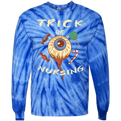 Trick Or Nursing Halloween Er Nurse Scary Emergency Nurse Gift Tie-Dye Long Sleeve Shirt