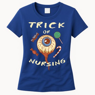 Trick Or Nursing Halloween Er Nurse Scary Emergency Nurse Gift Womens T-Shirt