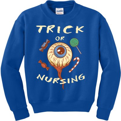 Trick Or Nursing Halloween Er Nurse Scary Emergency Nurse Gift Kids Sweatshirt