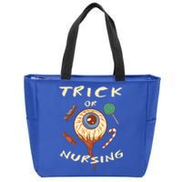 Trick Or Nursing Halloween Er Nurse Scary Emergency Nurse Gift Zip Tote Bag