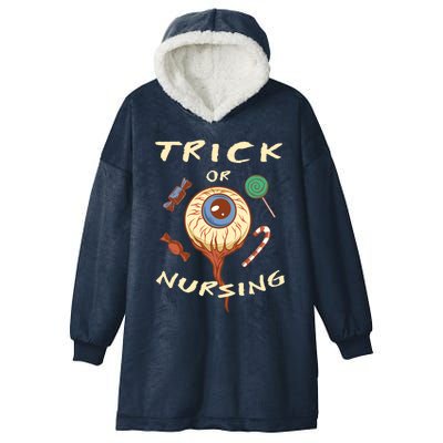 Trick Or Nursing Halloween Er Nurse Scary Emergency Nurse Gift Hooded Wearable Blanket