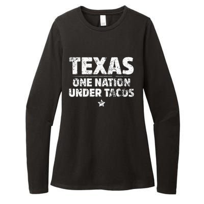 Texas One Nation Under Tacos Mexican Food Womens CVC Long Sleeve Shirt