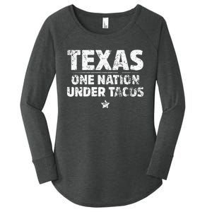 Texas One Nation Under Tacos Mexican Food Women's Perfect Tri Tunic Long Sleeve Shirt