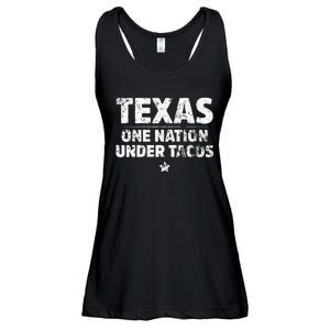 Texas One Nation Under Tacos Mexican Food Ladies Essential Flowy Tank