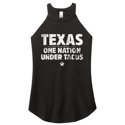 Texas One Nation Under Tacos Mexican Food Women's Perfect Tri Rocker Tank