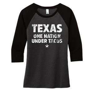 Texas One Nation Under Tacos Mexican Food Women's Tri-Blend 3/4-Sleeve Raglan Shirt