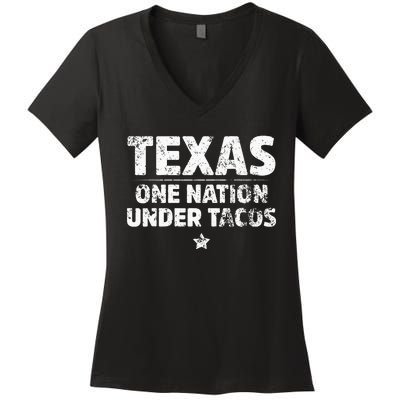 Texas One Nation Under Tacos Mexican Food Women's V-Neck T-Shirt