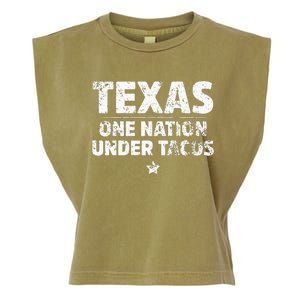 Texas One Nation Under Tacos Mexican Food Garment-Dyed Women's Muscle Tee