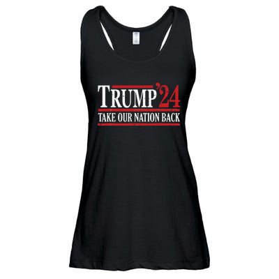 Take Our Nation Back Trump 2024 Election Pro Trump US Flag Ladies Essential Flowy Tank