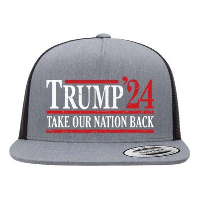 Take Our Nation Back Trump 2024 Election Pro Trump US Flag Flat Bill Trucker Hat