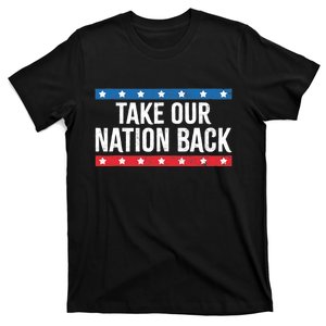 Take Our Nation Back Trump 2024 Election Pro Trump US Flag T-Shirt