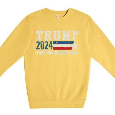 Take Our Nation Back Trump 2024 Election Pro Trump US Flag Premium Crewneck Sweatshirt