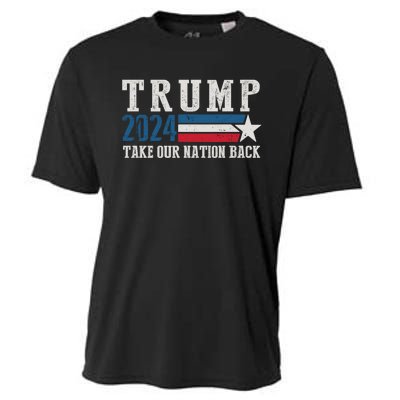 Take Our Nation Back Trump 2024 Election Pro Trump US Flag Cooling Performance Crew T-Shirt