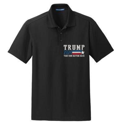 Take Our Nation Back Trump 2024 Election Pro Trump US Flag Dry Zone Grid Polo