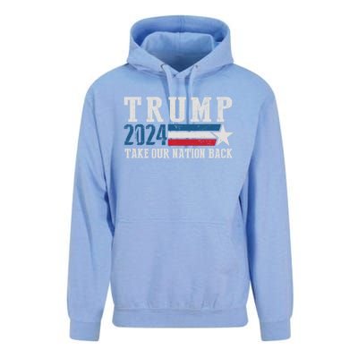 Take Our Nation Back Trump 2024 Election Pro Trump US Flag Unisex Surf Hoodie