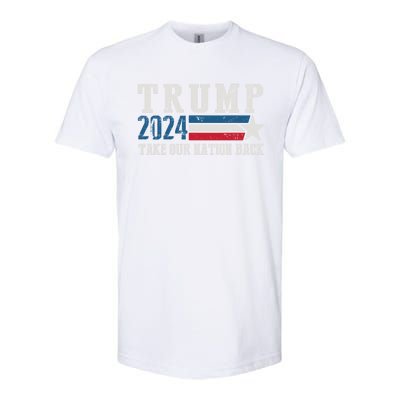 Take Our Nation Back Trump 2024 Election Pro Trump US Flag Softstyle CVC T-Shirt